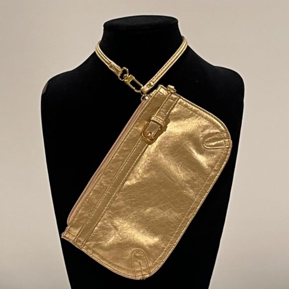 Neiman Marcus Handbags - NEIMAN MARCUS Metallic Gold Wristlet NWOT